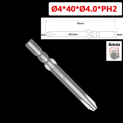 10X 4mm Round Shank Phillips Bit Set PH00/0/1/2 Fit for 800 Electric Screwdriver - Picture 24 of 35