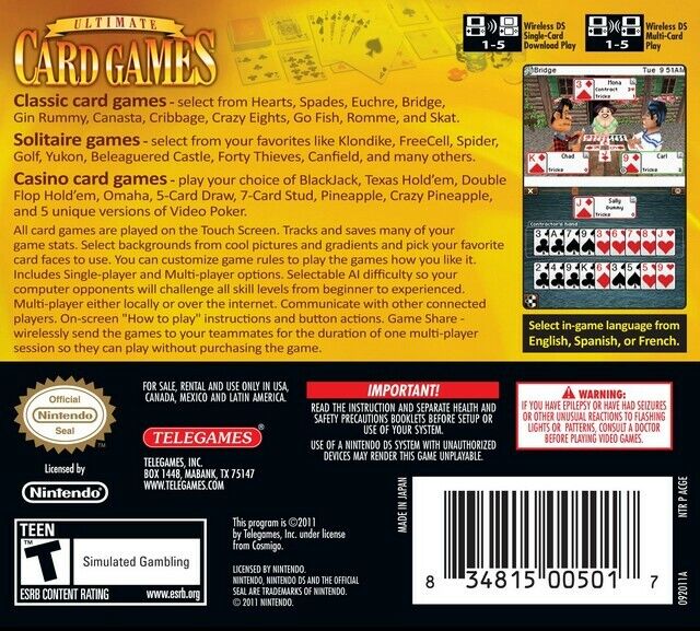 Ultimate Card Games for Nintendo DS - Picture 2 of 2