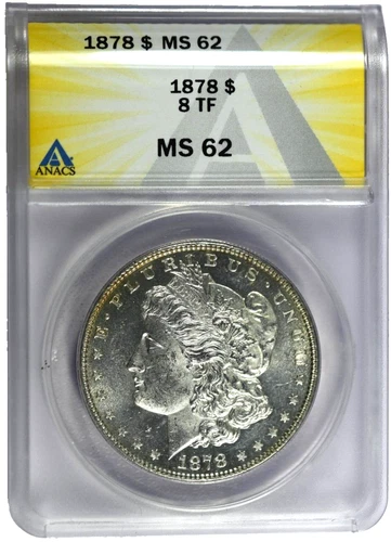 1878 8TF ANACS MS62 Morgan Silver Dollar-Price Guide $400