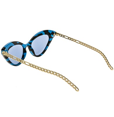 GUCCI GG0978S CHAIN 0978 Gold Black Blue Zebra Heart Charm Pedant