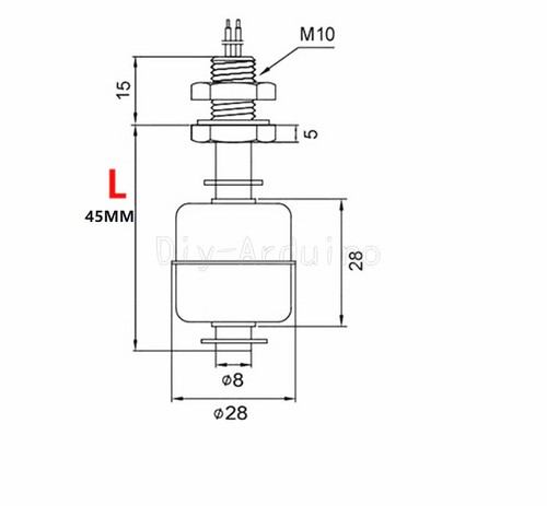 45mm MINI Float Switch Indicator Vertical Water Level Sensor Stainless Steel - Bild 4 von 4
