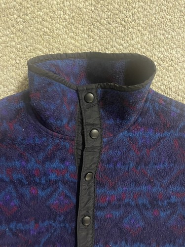 Giacca Pile Vintage Woolrich Geometrica Azteca T Scatto Made In USA Uomo XL - Foto 5 di 7
