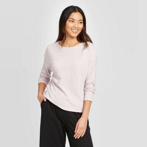Women's A New Day Long Sleeve Scoop Neck Waffle Knit Top Size XXL Oatmeal NEW - Picture 1 of 5