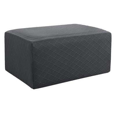 Storage Ottoman Stool Cover Footstool Stretch Grid Slipcover