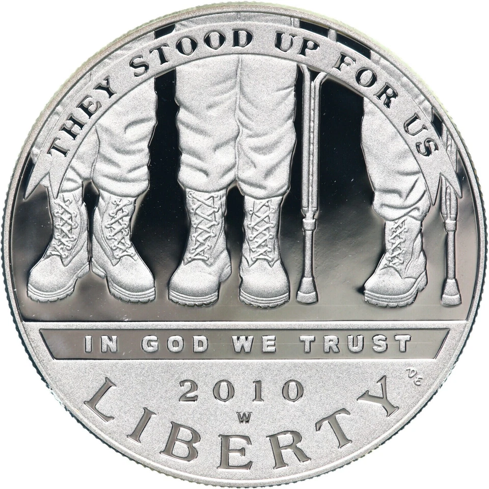 2010-W AMERICAN VETERANS DISABLED PROOF SILVER DOLLAR - BOX AND COA INCLUDED - Image 3 of 4