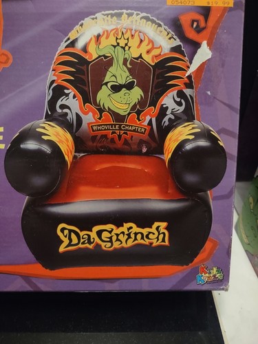 Vintage 2000 Grinch Inflatable Chair Universal 26 W X 25 D X 31 Open Box. New - Picture 2 of 10