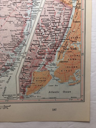 Vintage NEW JERSEY Atlas Map - 1968 Collector's Edition EBC Atlas of the World - Picture 3 of 7