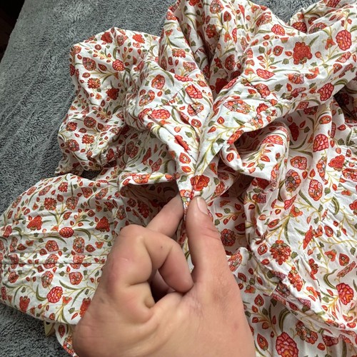 Old Navy Womens Dress Medium Floral Orange Tiered Boho Cottagecore Western 18235 - Picture 3 of 9