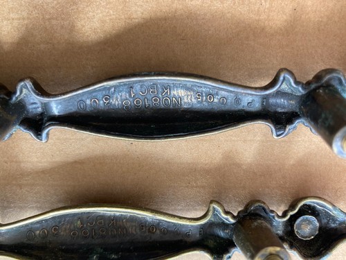 Lot of (6)Vintage Brass Cabinet Door Knob Pulls handle  3" Spacing KBC 8168 rare - Picture 3 of 5