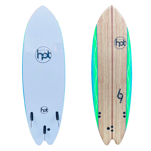 Surfboard 6ft Beginners Soft Foam Softboard Fish Hot surf 69 Surfboards - Picture 12 of 16