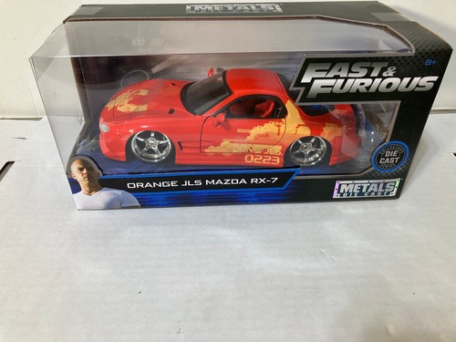 Fast & Furious orange JLS Mazda RX-7 Jada 1:24 Diecast Auto