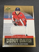 Connor McMichael Debut Dates Jersey 2021-22 Upper Deck Series 1 Hockey DD-11