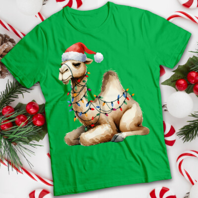 Lustiges hässliches Herren und Damen Camel Weihnachtsbeleuchtung Weihnachten T-Shirt Tee #MC