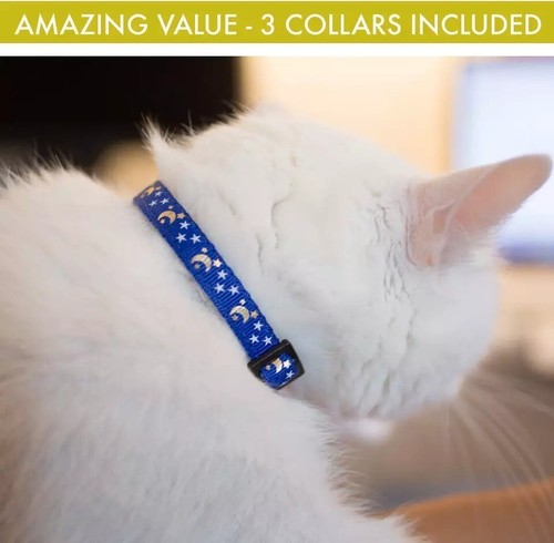 Cat Collar with Bell 4 Pack - Breakaway Glow in the Dark Adjustable - Picture 6 of 12