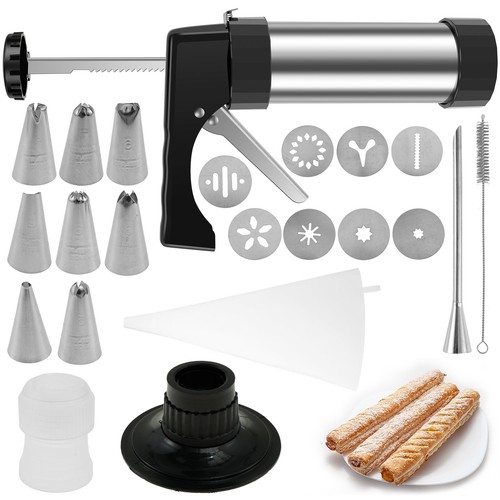 Churro Maker Machine Stainless Steel Cookie Press Kit DIY Cookie Maker} - Picture 9 of 12