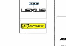 Toyota Genuine 75443-53270 Plate Luggage Compartment Door Name No.1 OEM