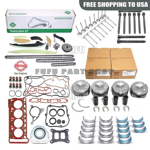 Engine Rebuild Overhaul Pistons Valves Seals Kit For VW Audi 2.0TFSI CNC CHH CNT - Picture 1 of 15