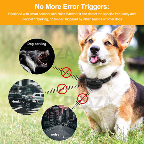 Auto Anti Bark Dog Collar Rechargeable Stop Barking Non-Shock Humane Waterproof - Picture 5 of 10