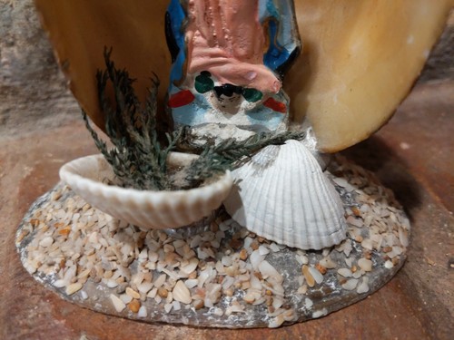 Vintage Shellcraft of Madonna & Christ Child Figure in Seashell Grotto Shell Art - Picture 2 of 9