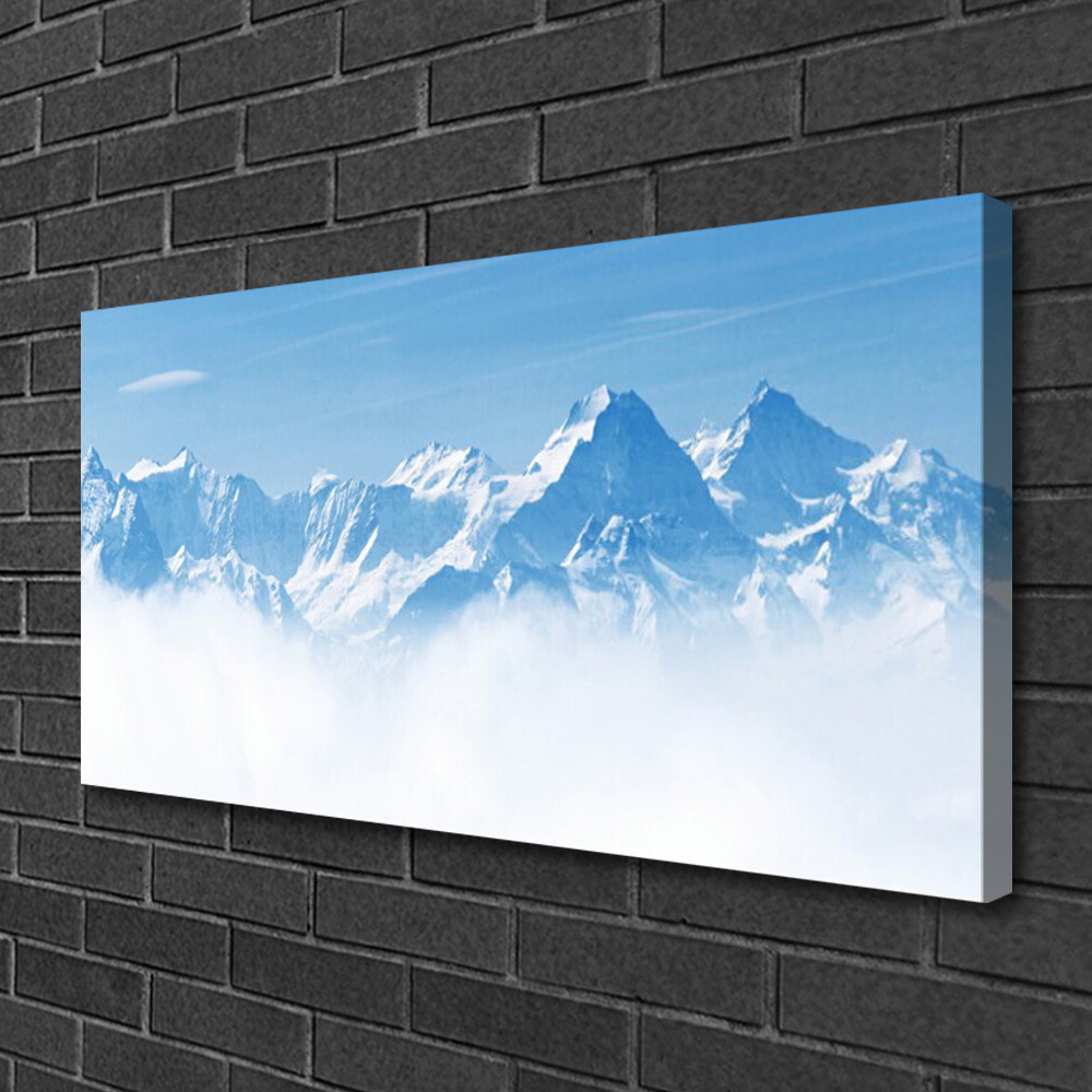 Photo sur toile montagne brumeuse au format panoramique pour une ambiance zen