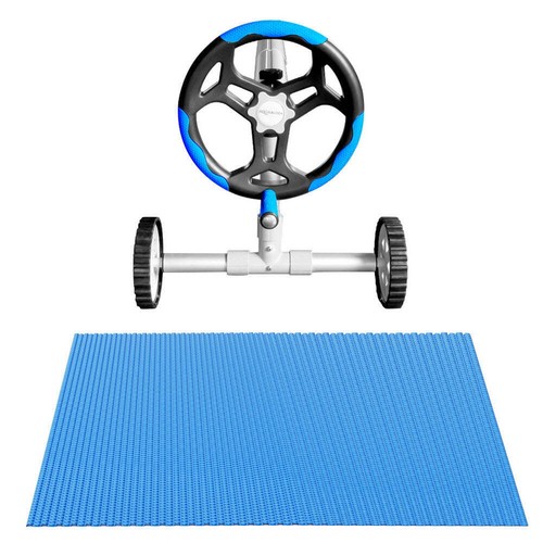 NNEDSZ Pool Cover 600 Micron 7x4m w/ Roller 5.55m Solar Blanket Blue - Bild 3 von 5