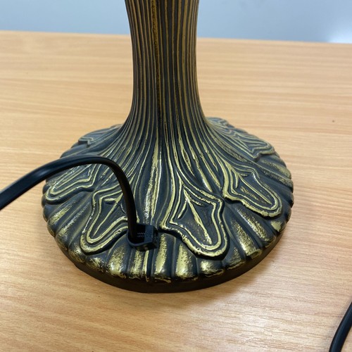 Antique Brass Tiffany Table Lamp,Medium Abstract Base Only, 2 E27 Bulb Holders - Picture 4 of 9