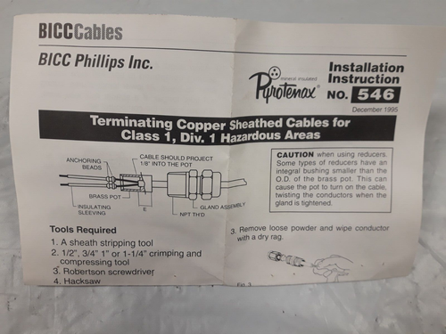 PYROTENAX PYROPAK MINERALISOLIERTE KABELVERSCHRAUBUNGEN 402/2-12 EXPLOSIONSGEFÄHRDETE STANDORTE - Bild 4 von 5