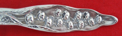 Whiting LILY OF THE VALLEY Sterling Silver BERRY SPOON - Picture 2 of 4