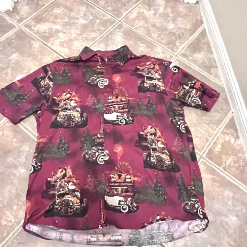 Vintage Clearwater Car Ford Chevy Santa Shirt Mens Christmas Holidays Outdoors - Picture 2 of 4