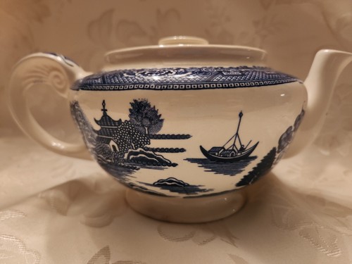 Vintage Unmarked "Blue Willow" Tea Pot Japan - Picture 9 of 13