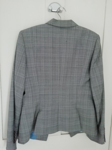 Austin Reed size 12 women's woollen trouser suit in grey, blue and white check - Picture 2 of 7