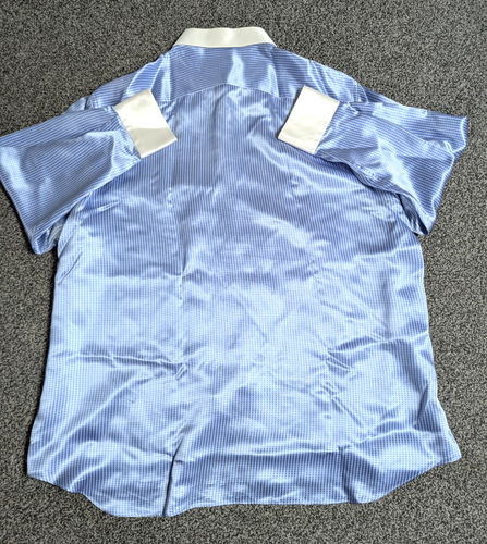 STEFANO RICCI 100% Silk Luxury Dress Shirt Blue Striped Mens UK XXL RRP £1500 - Picture 5 of 12