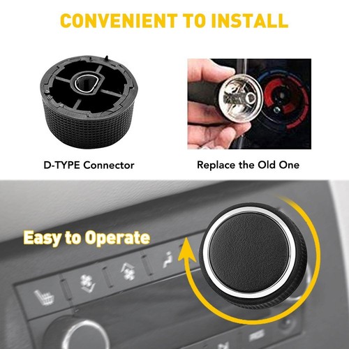 Par de perillas de control de volumen de radio trasera cromadas para 07-14 Chevy Silverado Suburban L - Imagen 6 de 7