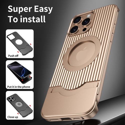 Mag safe Wireless Charging Metal Rugged Shockproof Case for iPhone 16 Pro Max 16 - Bild 6 von 10