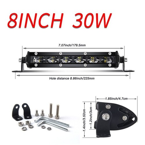 6D Slim Led Light Bar 8 14 20 26 32 38 44 50" Spot For Truck SUV 4X4 Off Road - Picture 10 of 18