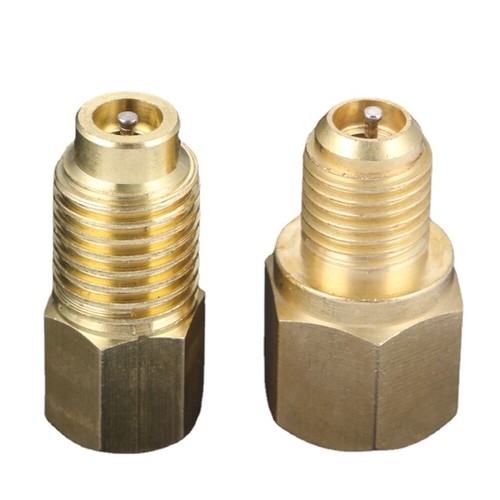 R12 R22 to R134A Adapters Tank Vacuum Pump Port 1/2" ACME Male 1/4" Flare Female - Picture 2 of 11
