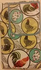 Printed Kitchen Apron(23"x36")w/pocket & detachable towel,ROOSTERS IN CIRCLES,CV