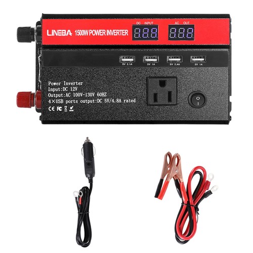 Inversor de corriente 5000W/3000W convertidor de 12V a 110V 3AC + 4 puertos USB pantalla LCD - Imagen 36 de 113