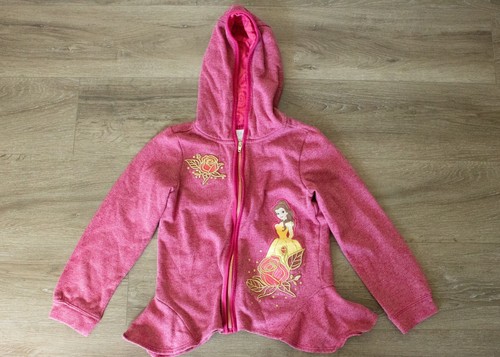 Girls Disney Belle Beauty and the Beast Red Zip Up Hoodie Size 7/8 - Picture 1 of 4