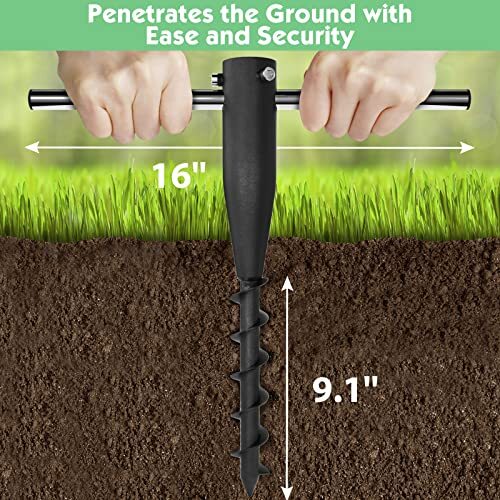 Portable Umbrella Base,Heavy Duty Metal Umbrella Sand Anchor for Black - Picture 3 of 8