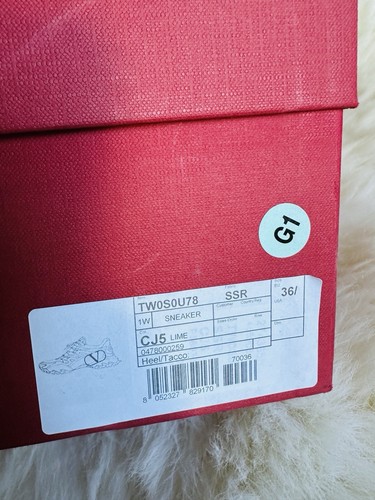 $1193 NIB Valentino Garavani Leather Trainers Sneakers Lime Neon Yellow 36.5 - Picture 13 of 13