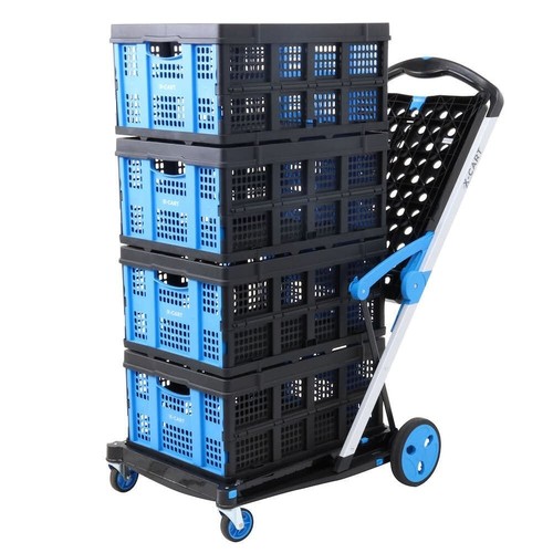 Cart Folding Trolley Heavy Duty 90K Collapsible 1 2 3 4 Baskets Shopping-Heavy - Picture 6 of 30