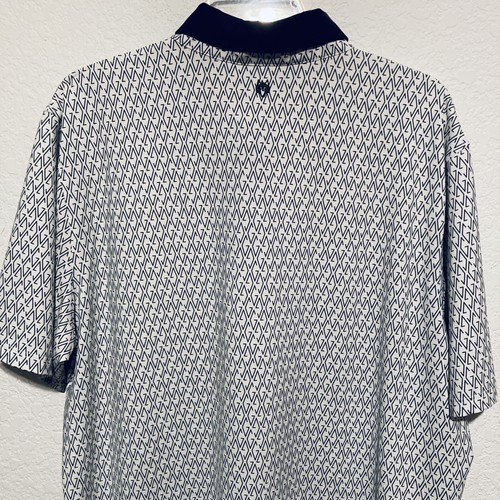 Greyson Trump Dubai Polo Shirt Men's XL White Geometric Print Short Sleeve Golf - Picture 8 of 10