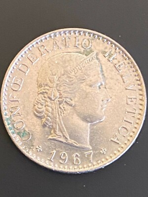 1967 Switzerland Confoederatio Helvetica 20 Rappen Coin | eBay