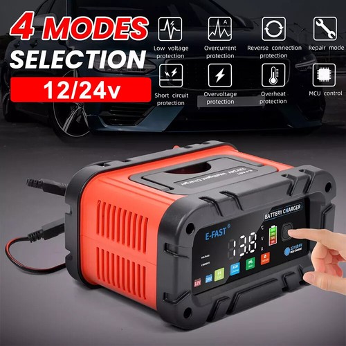 Digital Smart Car Battery Charger 12V/24V Lithium Lifepo4 Lead-Acid AGM Tool UK - Picture 8 of 18