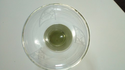 Kleine Glasschale mit Fuß,anthrazitfarbig,sehr alt,gebraucht
