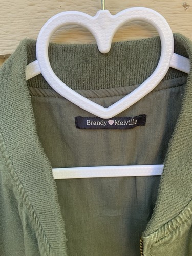 BRANDY MELVILLE Army Green BOMBER Zip Jacket. Free Shipping - Picture 5 of 7