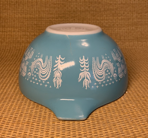 Vintage Pyrex Amish Butterprint Cinderella Mixing Bowl 442 Turquoise 1.5 Qt - Picture 4 of 21