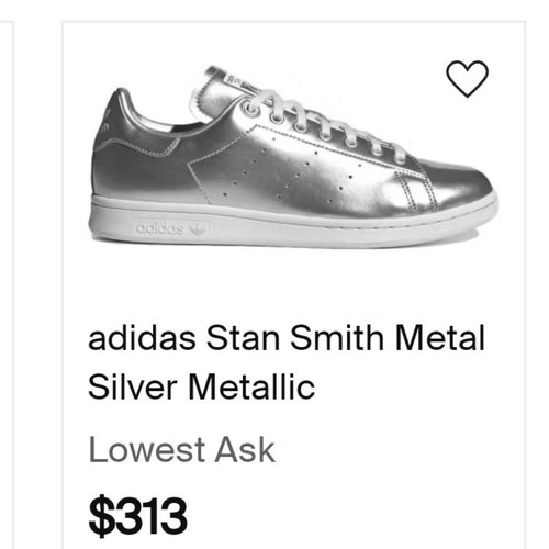 RARE Adidas Stan Smith Space Suit Silver Metallic Logo Sneakers Athletic Trendy - Picture 3 of 9