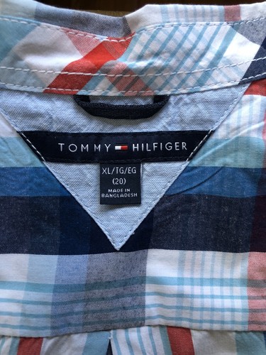 Tommy Hilfiger Jungen Baumwolle Oxford Shirt blau kariert, XL (20) - Bild 7 von 7